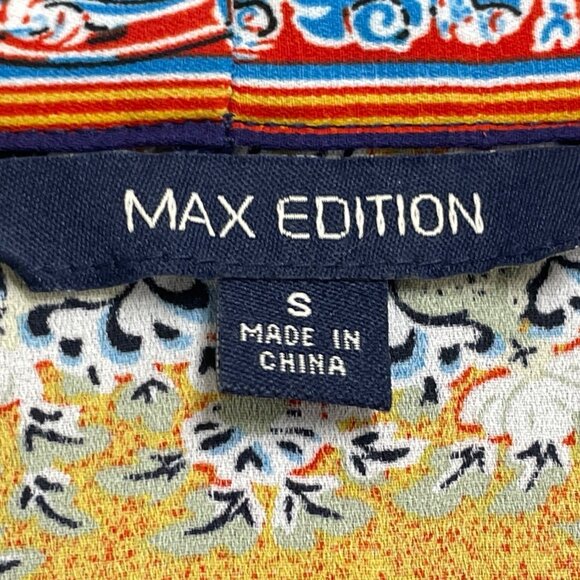 Max Edition Womens Yellow Multicolor Kimono Jacket Floral Lightweight Size S - Picture 6 of 8